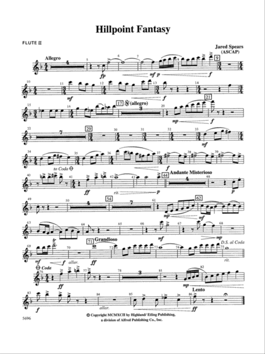 Hill Point Fantasy (Overture for Orchestra): 2nd Flute Full Orchestra scores gallery preview page 1