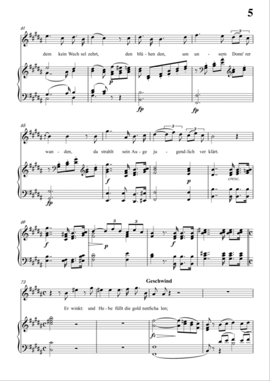 Schubert-Uraniens Flucht(Urania's Flight),D.554 in bA for Vocal and Piano Voice scores gallery preview page 6