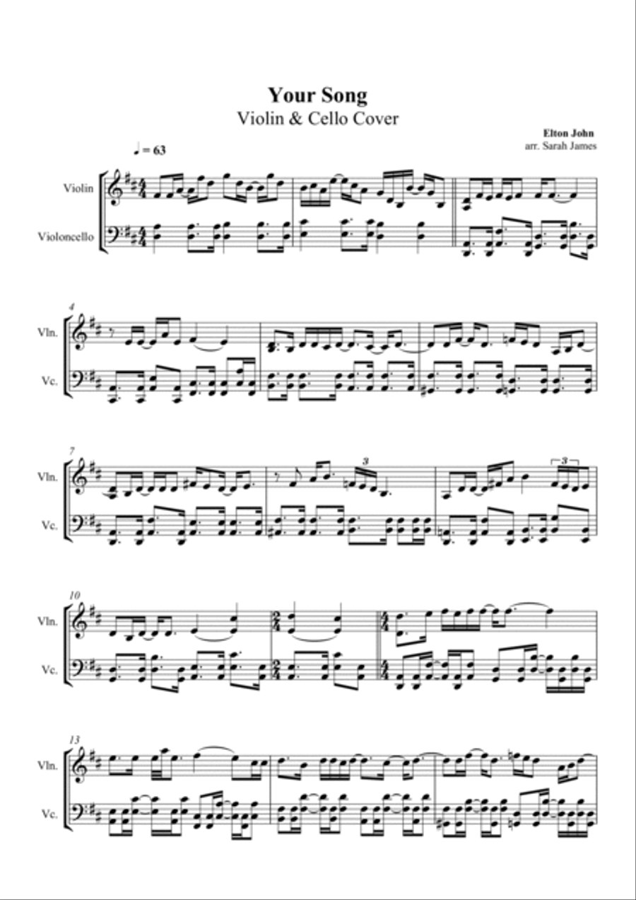 Your Song Score and Parts scores gallery preview page 2