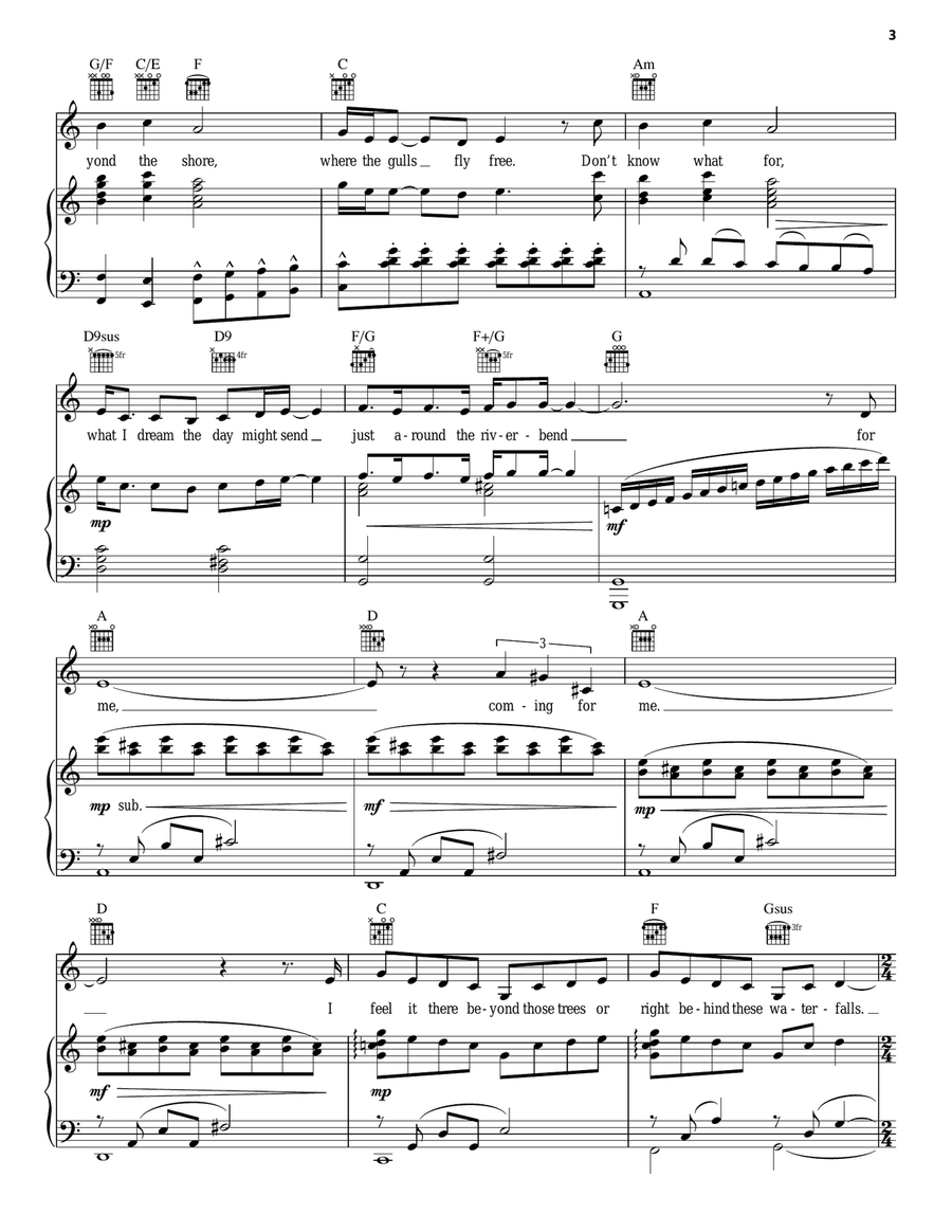 Just Around The Riverbend Piano, Vocal, Guitar scores gallery preview page 3