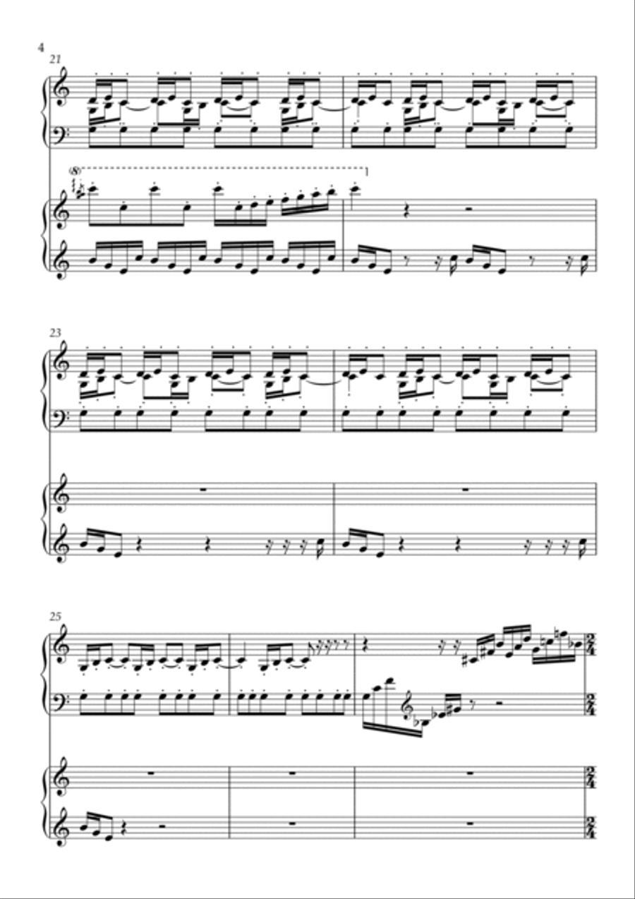 Thomas Crown Affair (Main Title Theme) Piano Duet scores gallery preview page 4