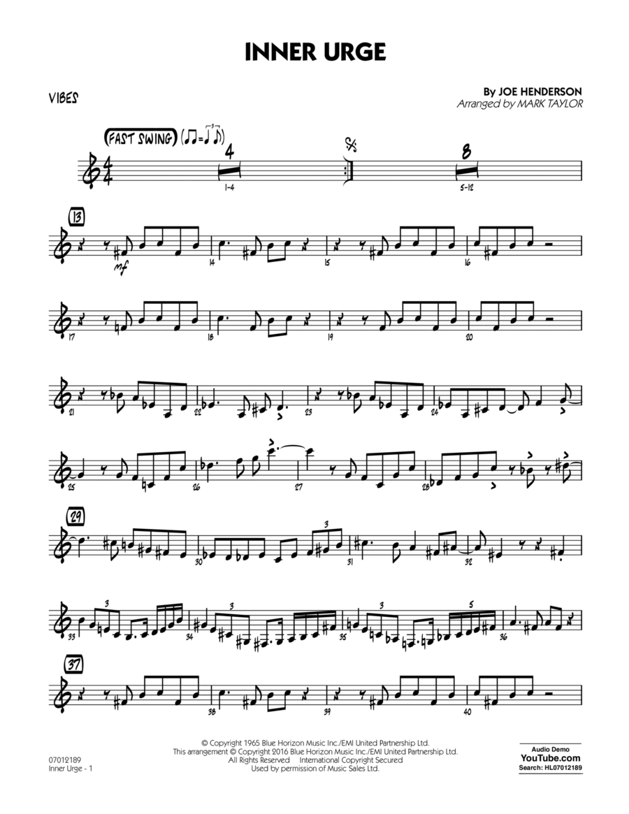 Inner Urge - Vibes Vibraphone scores gallery preview page 1