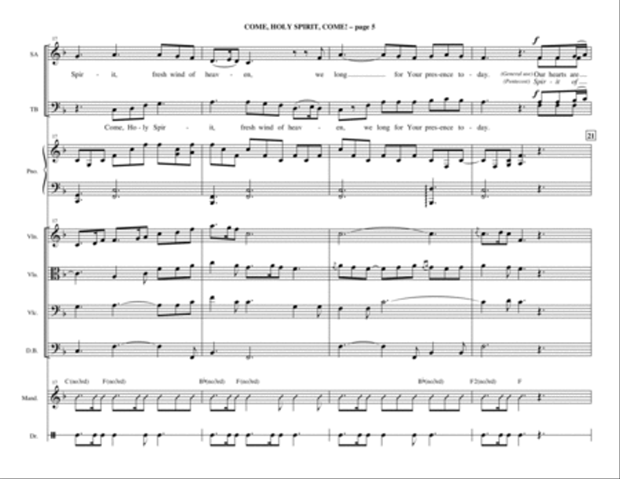 Come, Holy Spirit, Come! - Full Score Choir scores gallery preview page 5