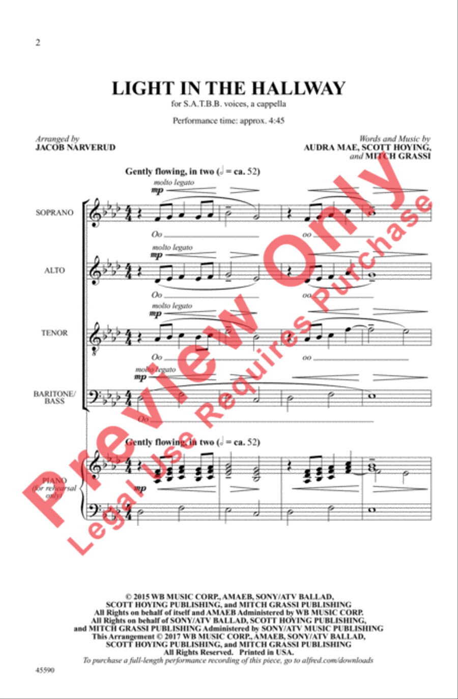 Light in the Hallway 4-Part scores gallery preview page 2