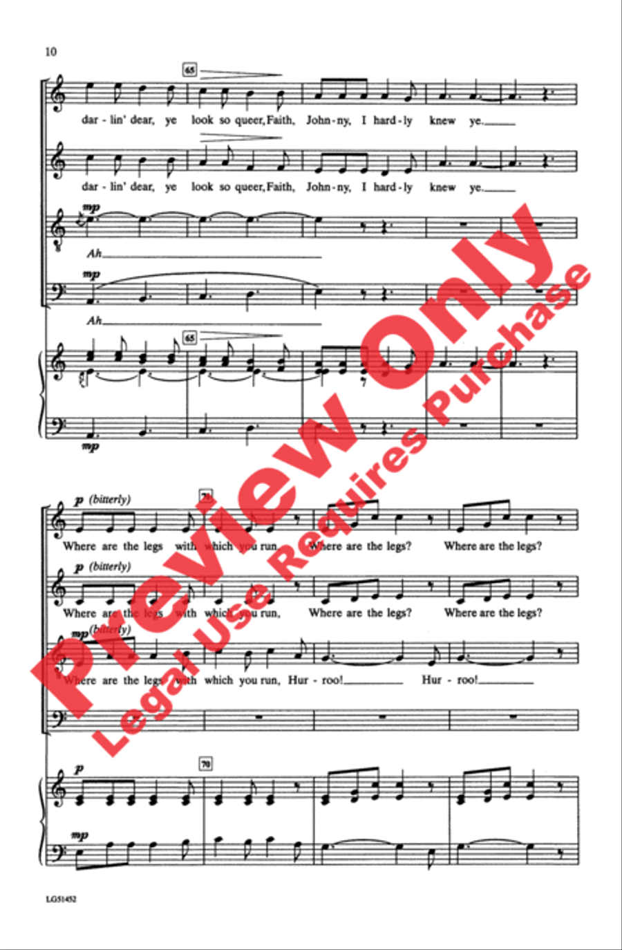 Johnny, I Hardly Knew Ye Johnny, I Hardly Knew Ye 4-Part scores gallery preview page 9
