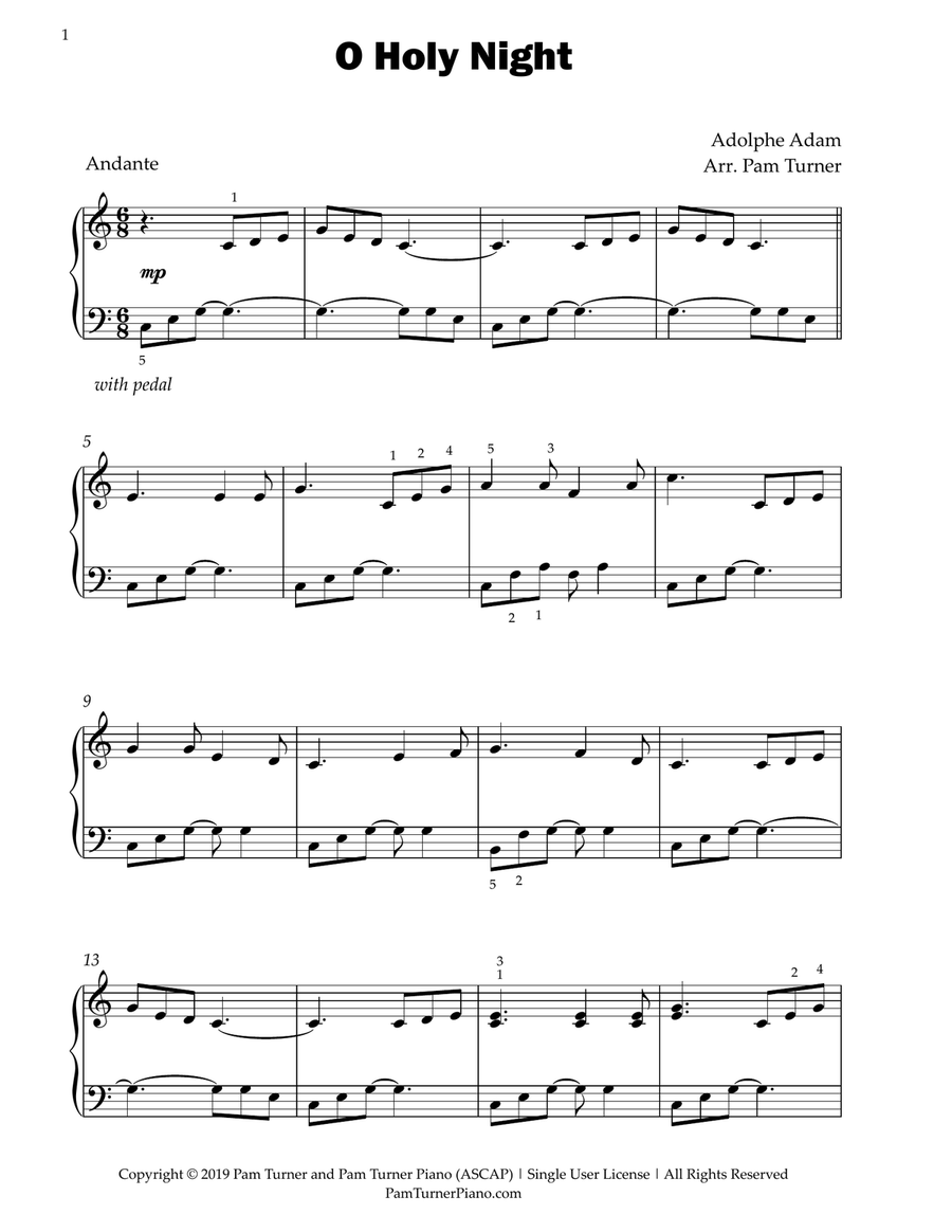 O Holy Night (Early Intermediate Piano Solo) Easy Piano scores gallery preview page 3