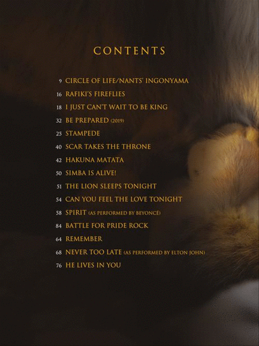 The Lion King Piano, Vocal, Guitar scores gallery preview page 4
