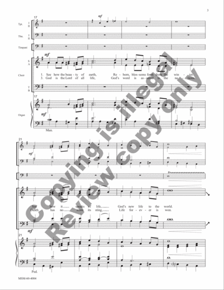Hail Thee, Festival Day (Full Score) Choir scores gallery preview page 10