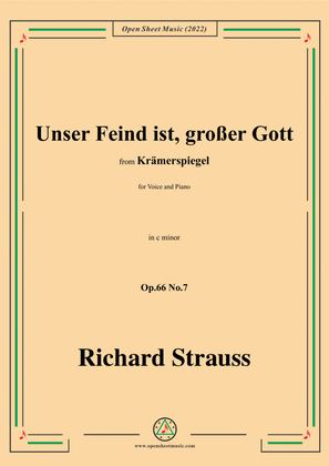 Richard Strauss-Unser Feind ist,großer Gott,in c minor,Op.66 No.7,for Voice and Piano