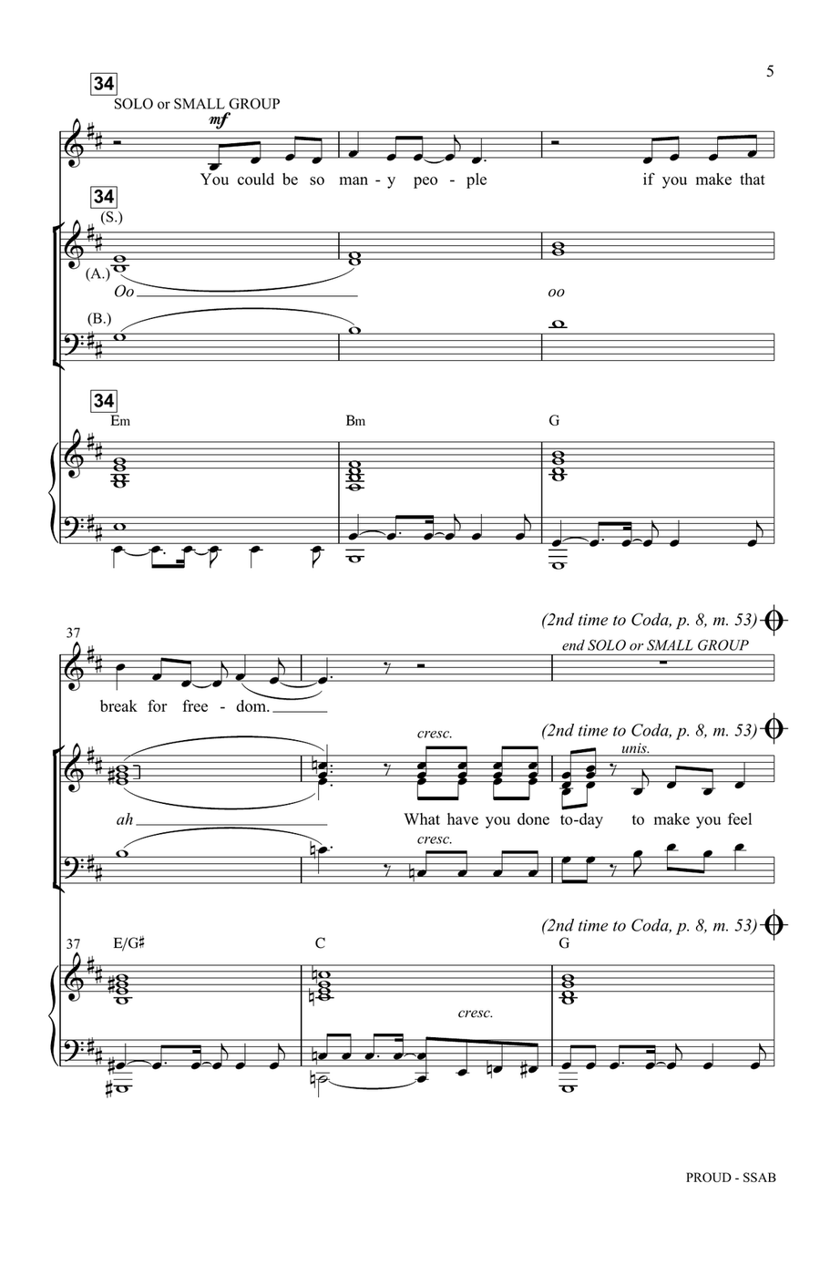 Proud (arr. Greg Gilpin) Proud (arr. Greg Gilpin) Choir scores gallery preview page 5