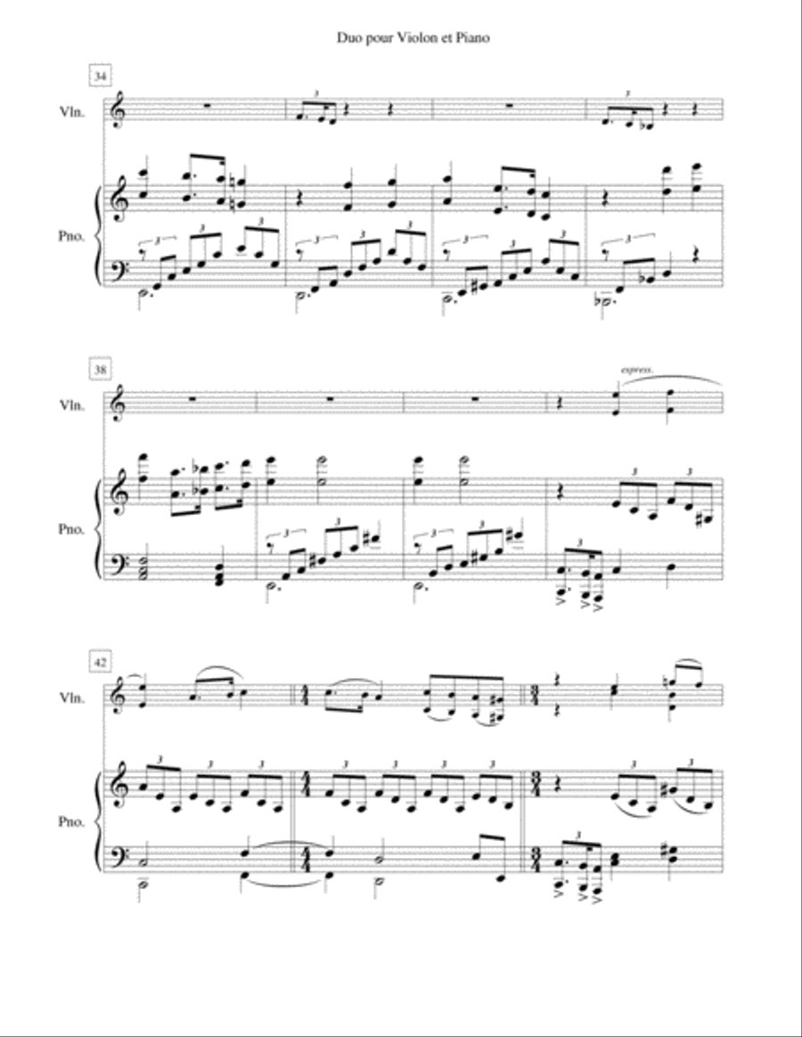 Duo for Violin and Piano op. 13b Violin scores gallery preview page 4