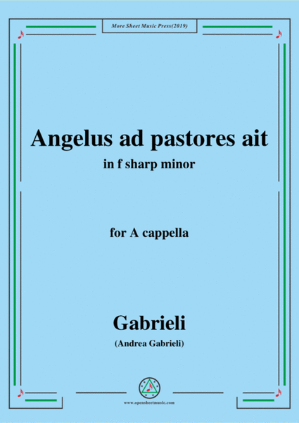 Gabrieli-Angelus ad pastores ait,in f sharp minor,for A cappella image number null