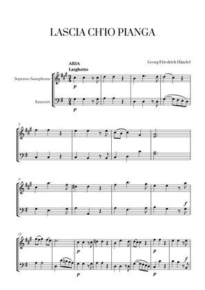 Book cover for Haendel - Lascia ch’io pianga for Soprano Saxophone and Bassoon