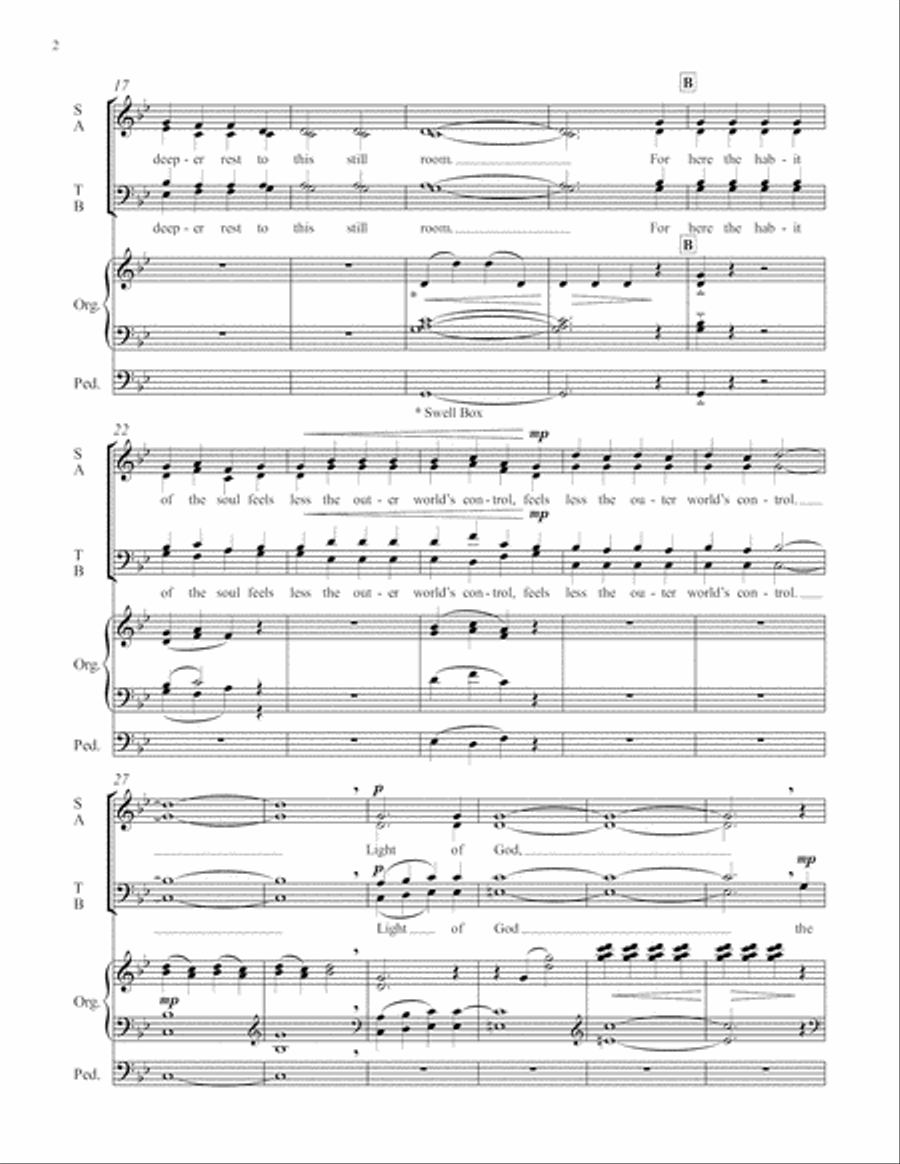 A Sacred Place: 2. In This Still Room (Downloadable Organ/Choral Score)