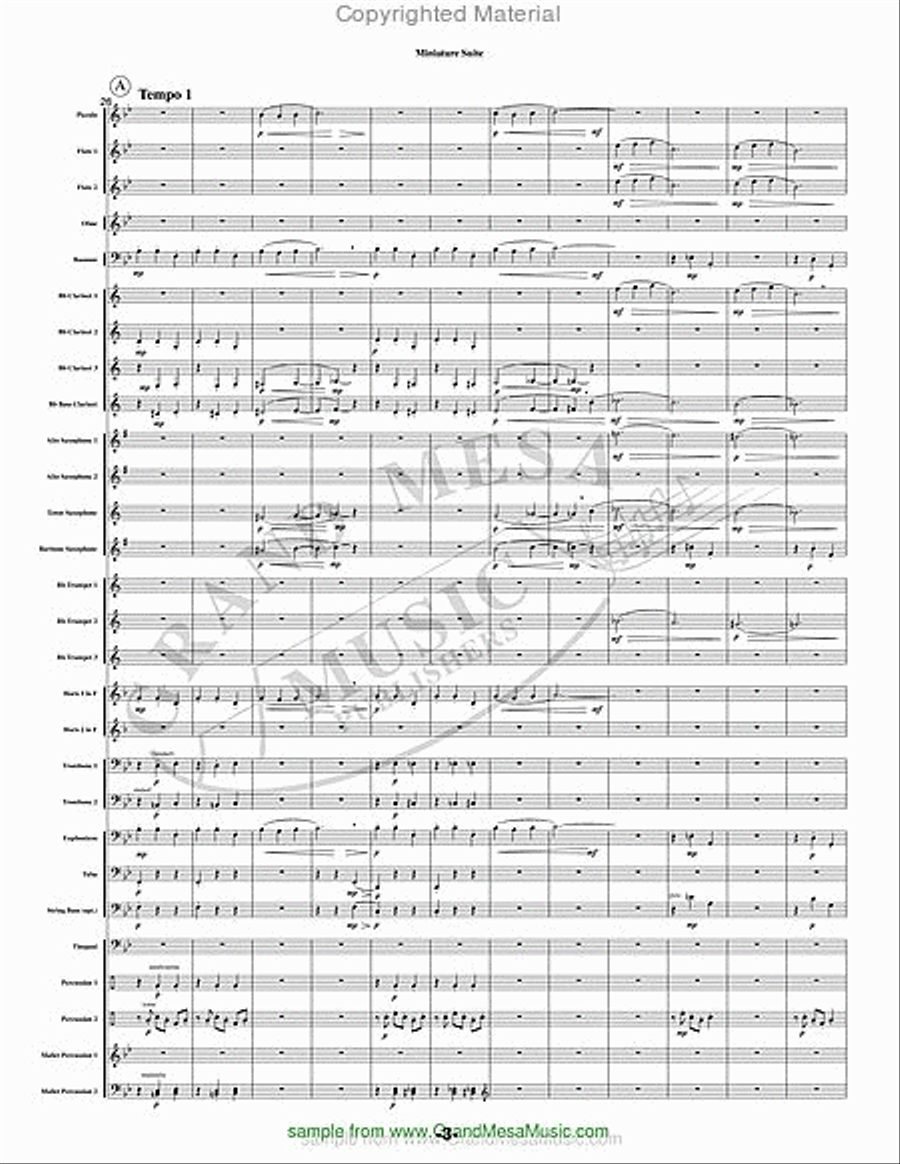 Miniature Suite Concert Band scores gallery preview page 4