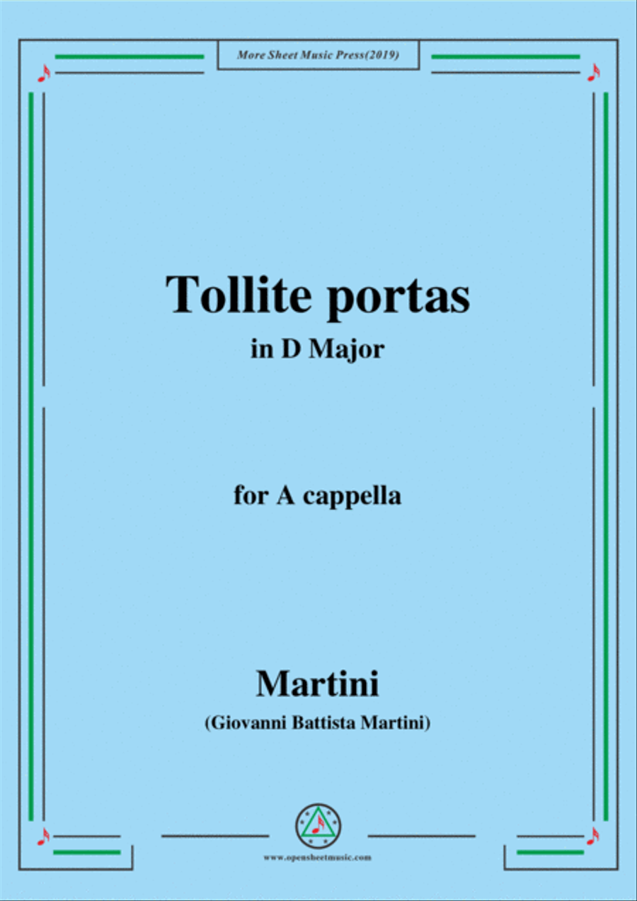 Martini-Tollite portas,in D Major,for A cappella 4-Part scores gallery preview page 1