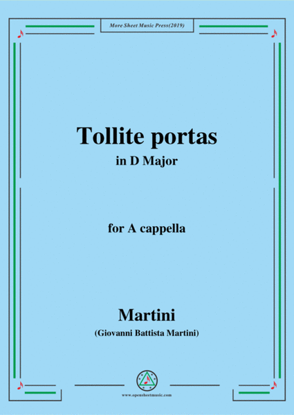 Martini-Tollite portas,in D Major,for A cappella image number null