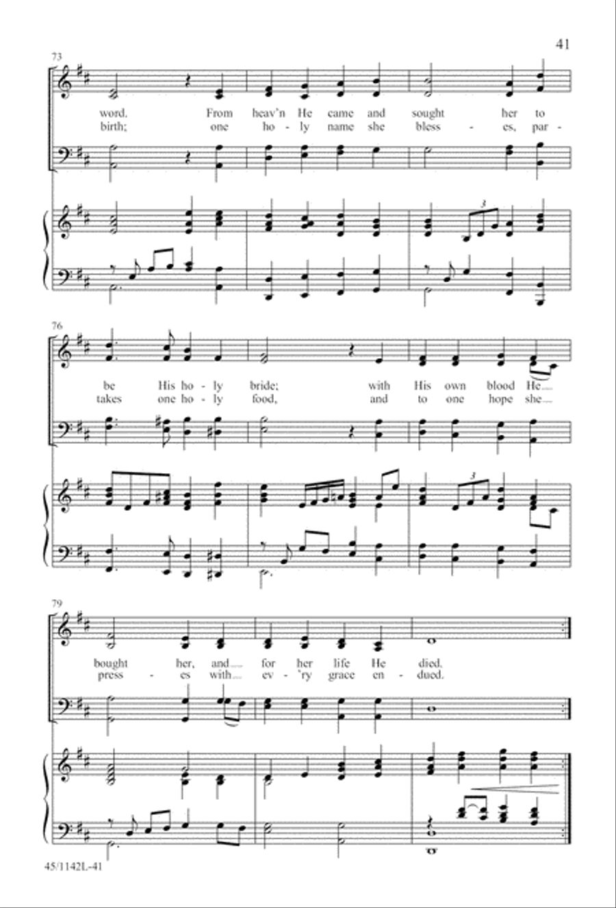 The Church's One Foundation 4-Part scores gallery preview page 43