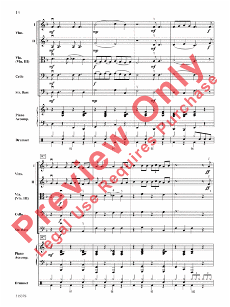 Rock 'n' Roll Classics (score only) String Orchestra scores gallery preview page 15
