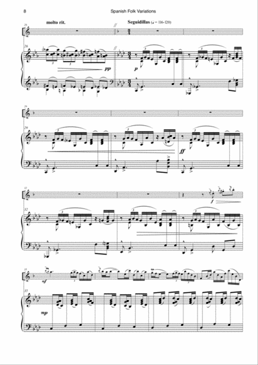Spanish Folk Variations Spanish Folk Variations E-Flat Clarinet scores gallery preview page 5