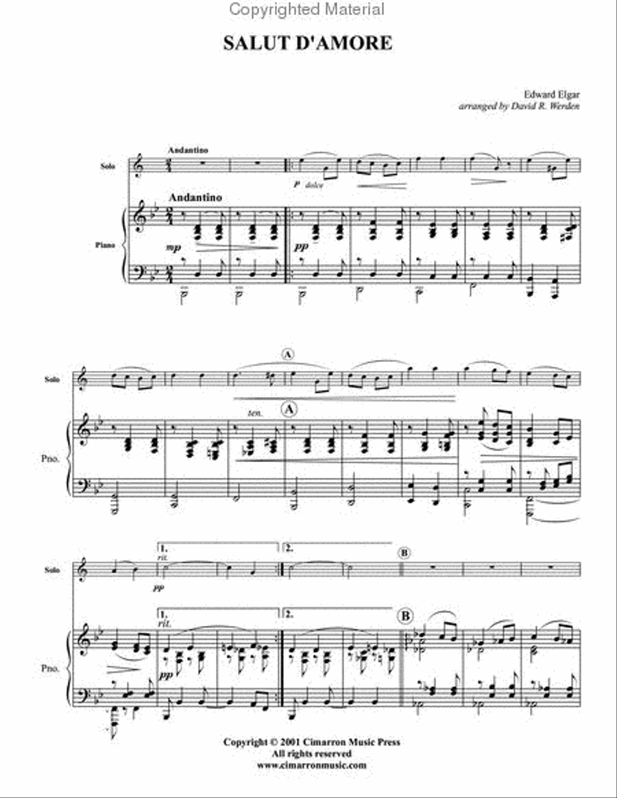 Salut d'Amour Salut d'Amour Clarinet Solo scores gallery preview page 2