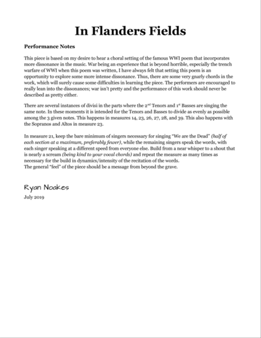 In Flanders Fields 4-Part scores gallery preview page 3