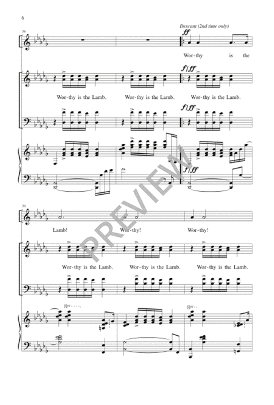 Worthy is the Lamb 4-Part scores gallery preview page 6