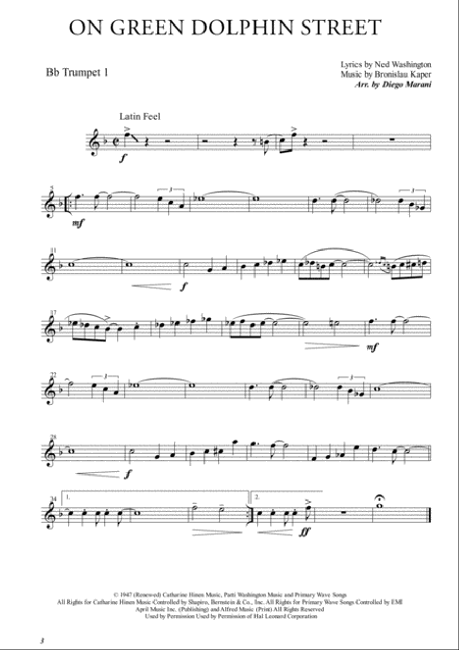 On Green Dolphin Street Brass Ensemble scores gallery preview page 1