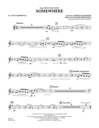 Book cover for Somewhere (from West Side Story) - Eb Alto Saxophone 2
