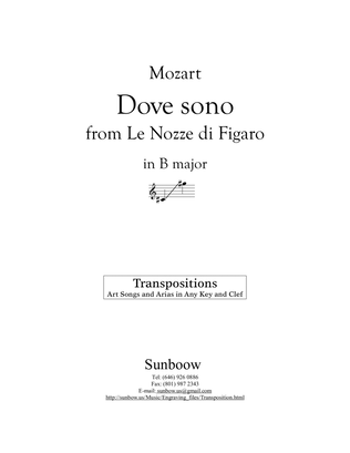 Mozart: Dove sono (transposed to B Major)