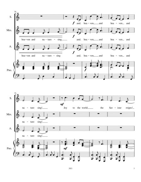 Joy To The World: A Gospel Style Anthem for SSA Choir image number null
