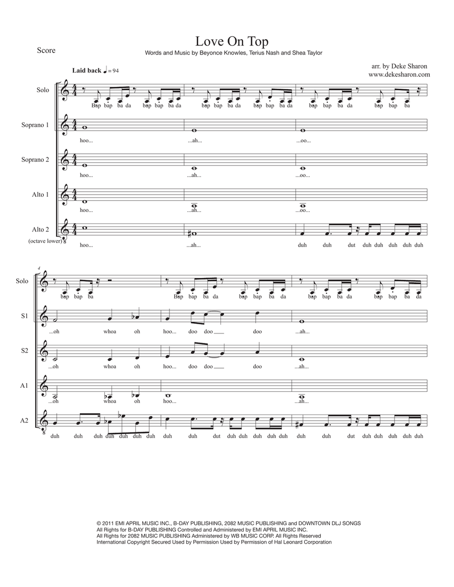 Love On Top SSAA scores gallery preview page 1