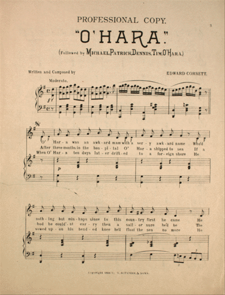 O'Hara (Followed by Michael, Patrick, Dennis, Tim, O'Hara) Voice scores gallery preview page 1