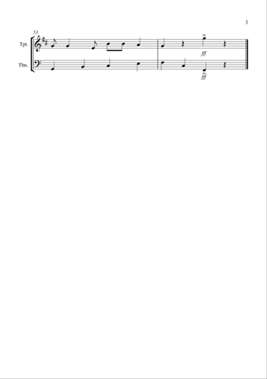 Burnie's Ragtime for Trumpet and Trombone Duet Brass Duet scores gallery preview page 3