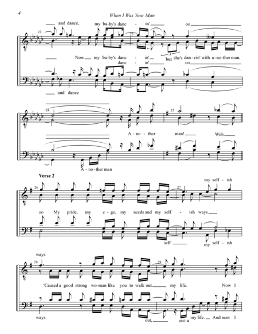 When I Was Your Man TTBB scores gallery preview page 4