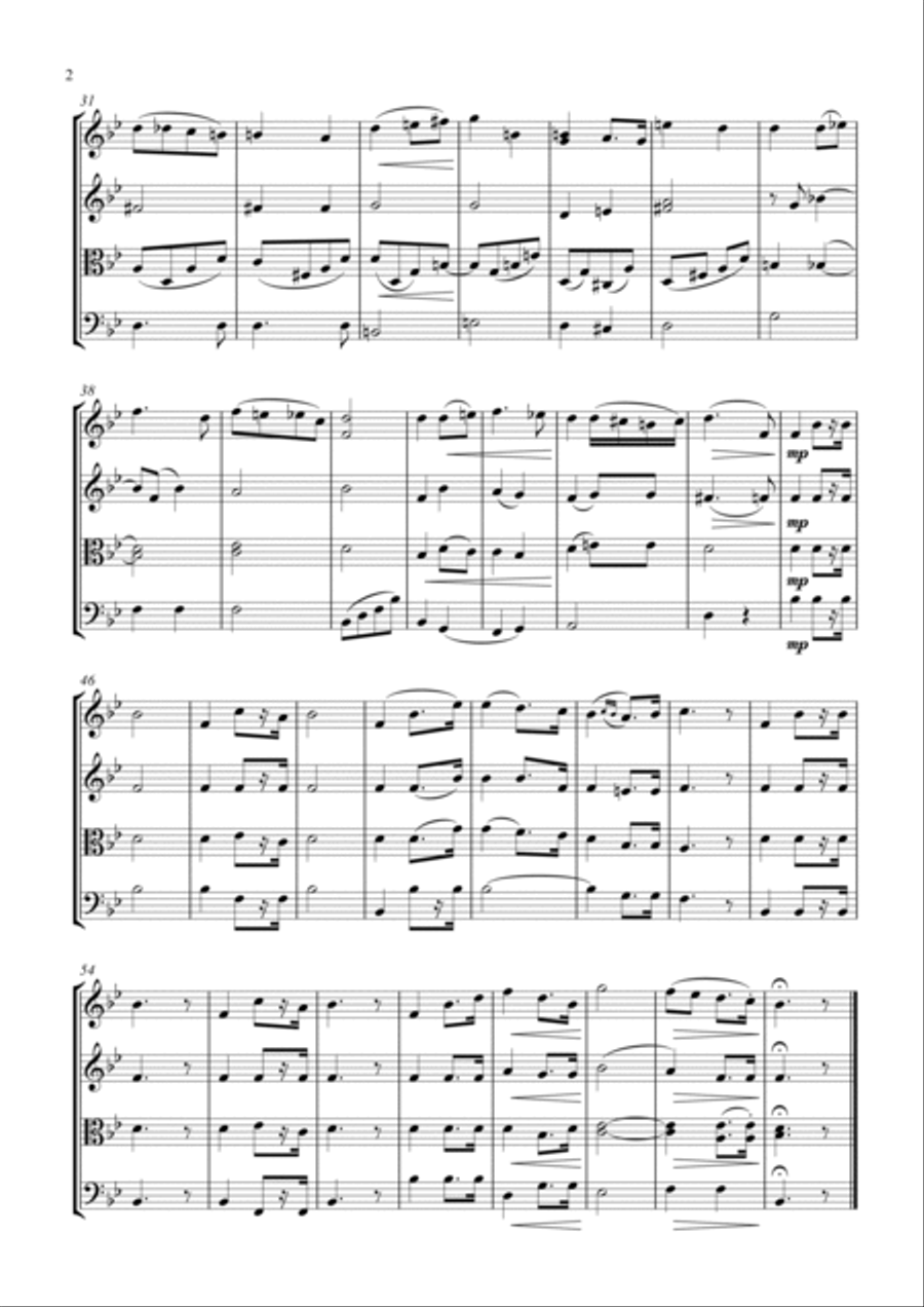 Bridal Chorus (Here Comes The Bride) String Quartet scores gallery preview page 2