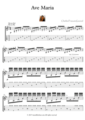 Ave Maria Guitar solo advanced with tablature