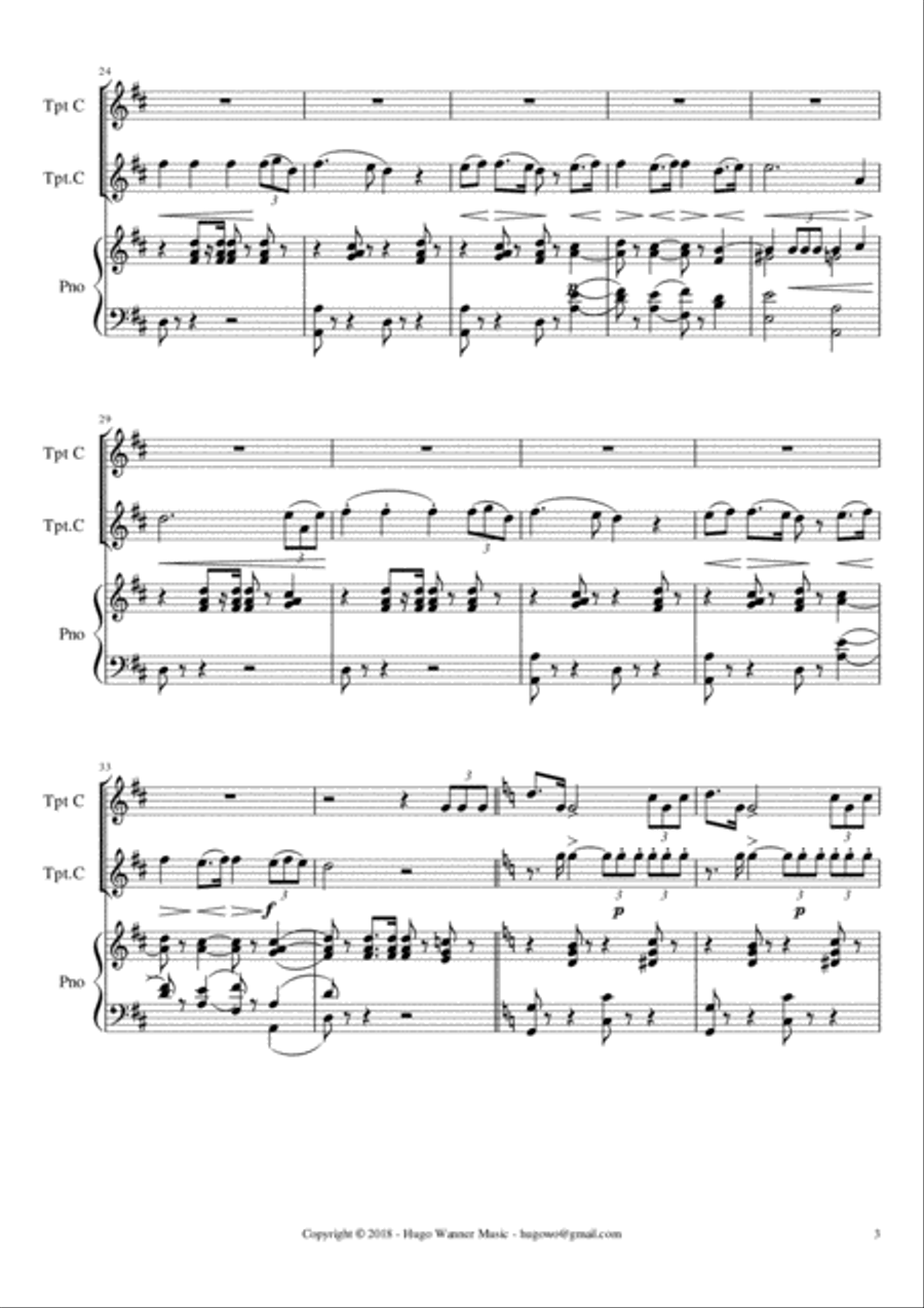 Triumphal March - Aida - Act II - In C Major Small Ensemble scores gallery preview page 3