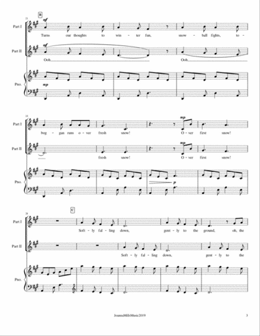 First Snow (A Winter Song for 2-Part Choir) 2-Part scores gallery preview page 4