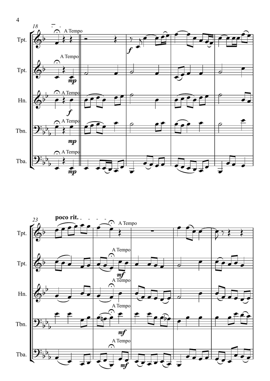 All, creatures of our God and King Brass Ensemble scores gallery preview page 4