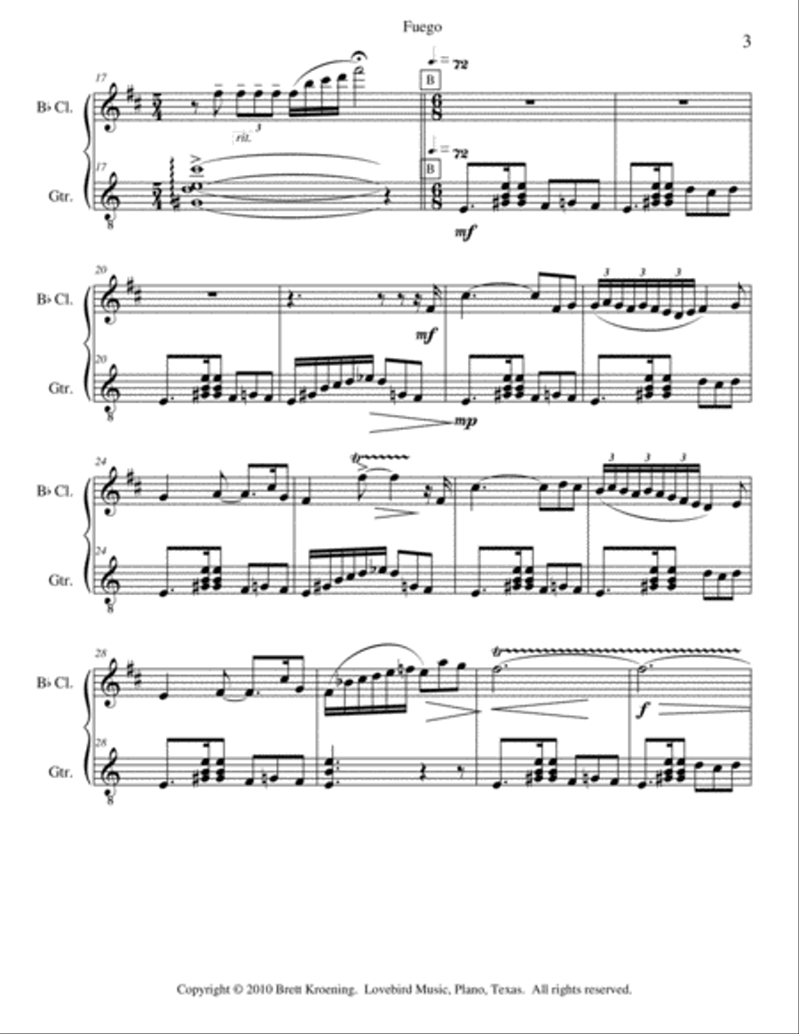 Fuego Clarinet scores gallery preview page 4