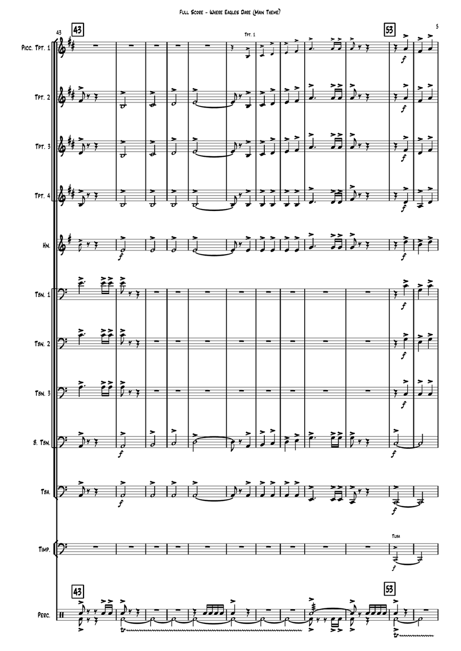Where Eagles Dare (theme) Brass Ensemble scores gallery preview page 5