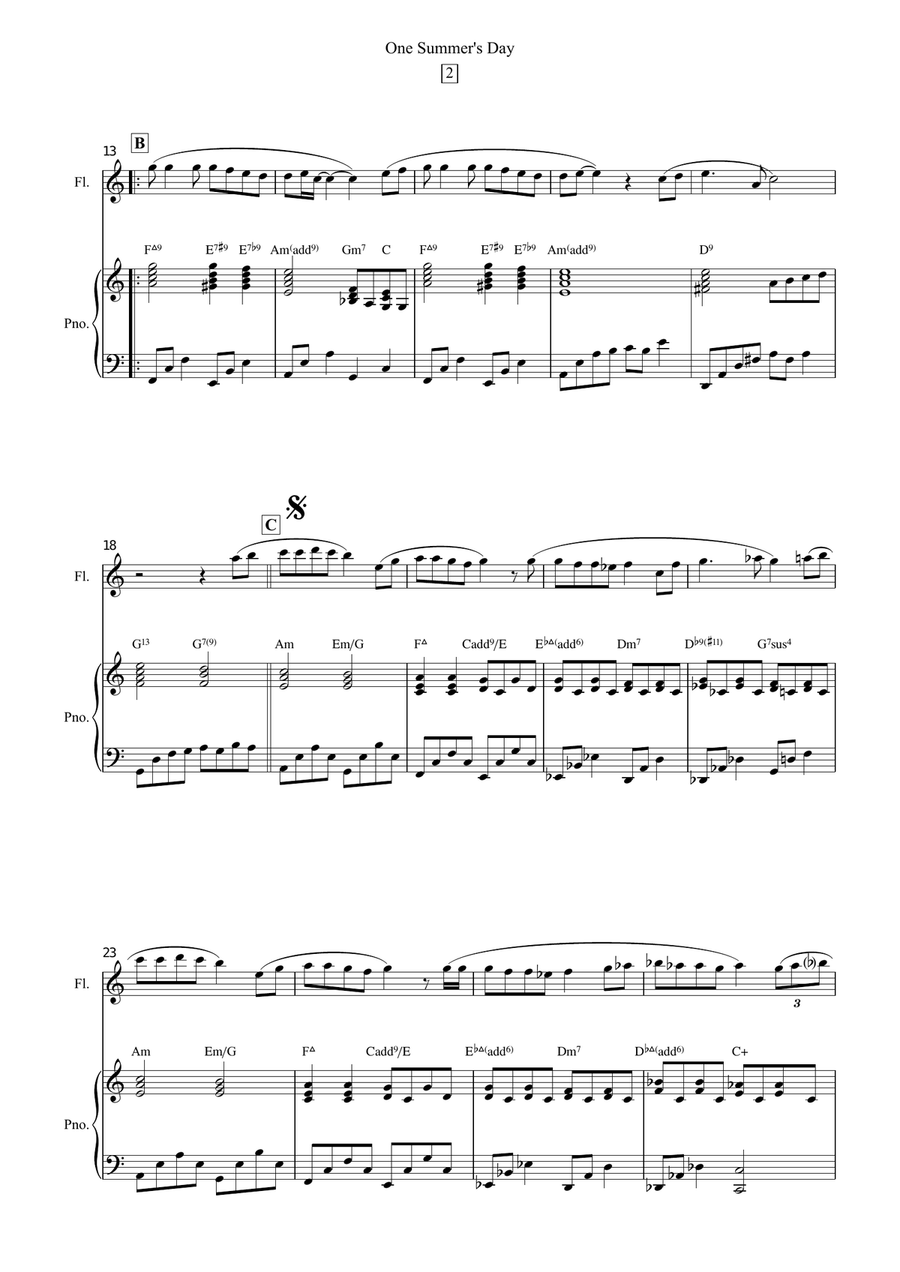 One Summer's Day Small Ensemble scores gallery preview page 2