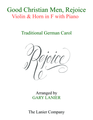 GOOD CHRISTIAN MEN, REJOICE (Violin, Horn in F with Piano & Score/Parts)
