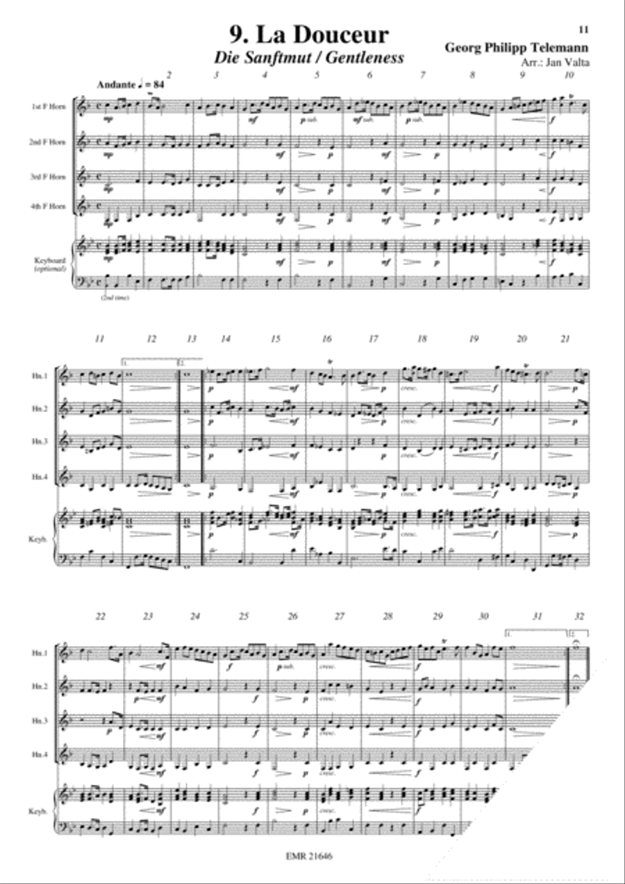 12 Heroic Marches French Horn Quartet scores gallery preview page 11