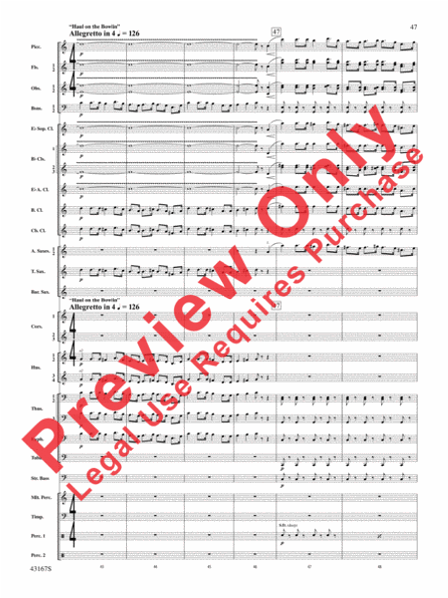 Down to the Sea in Ships (from the NBC TV Film Project 20) Concert Band scores gallery preview page 48