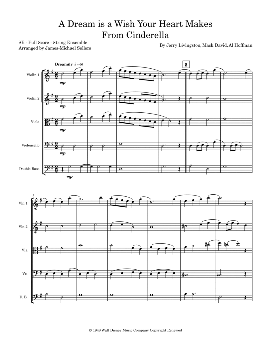 A Dream Is A Wish Your Heart Makes Cello scores gallery preview page 1