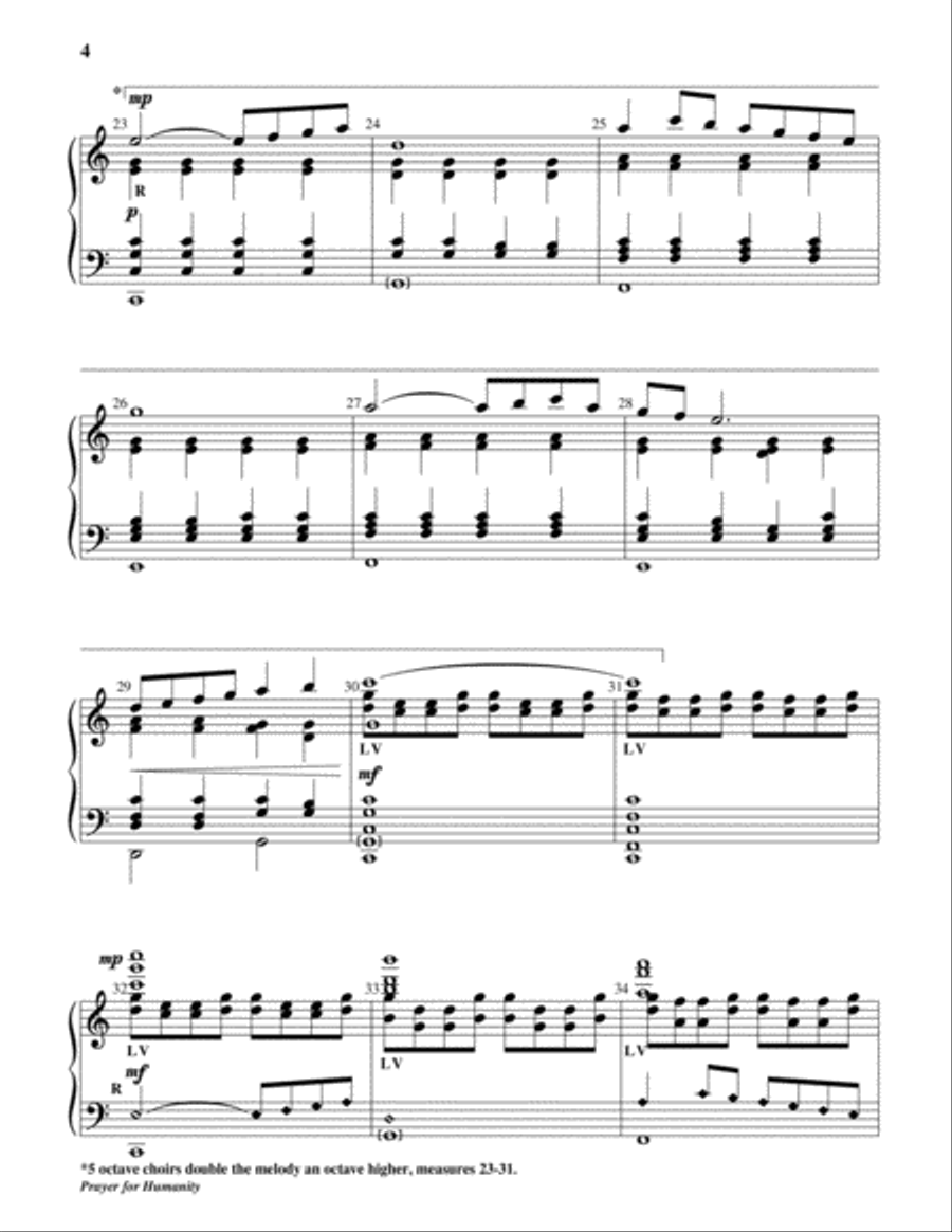 Prayer for Humanity Handbell Choir scores gallery preview page 4