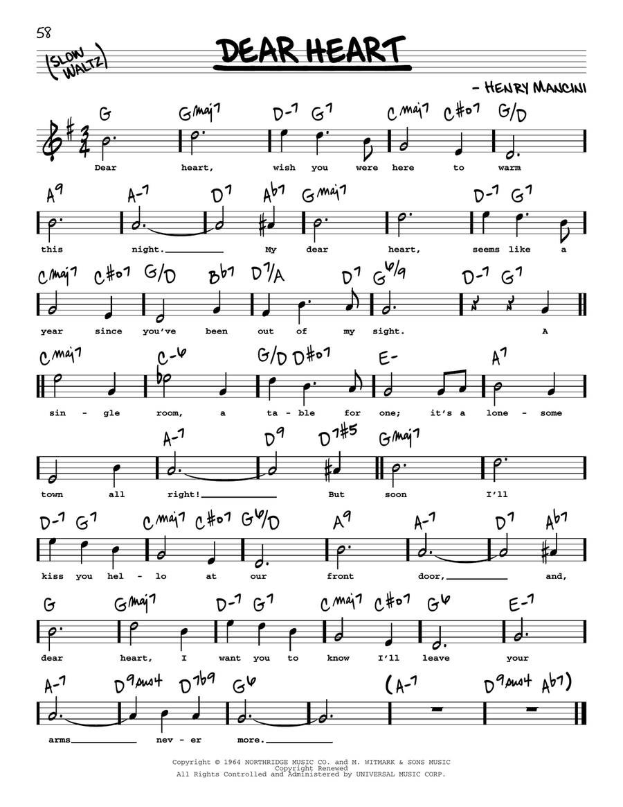 Dear Heart (High Voice) High Voice scores gallery preview page 1
