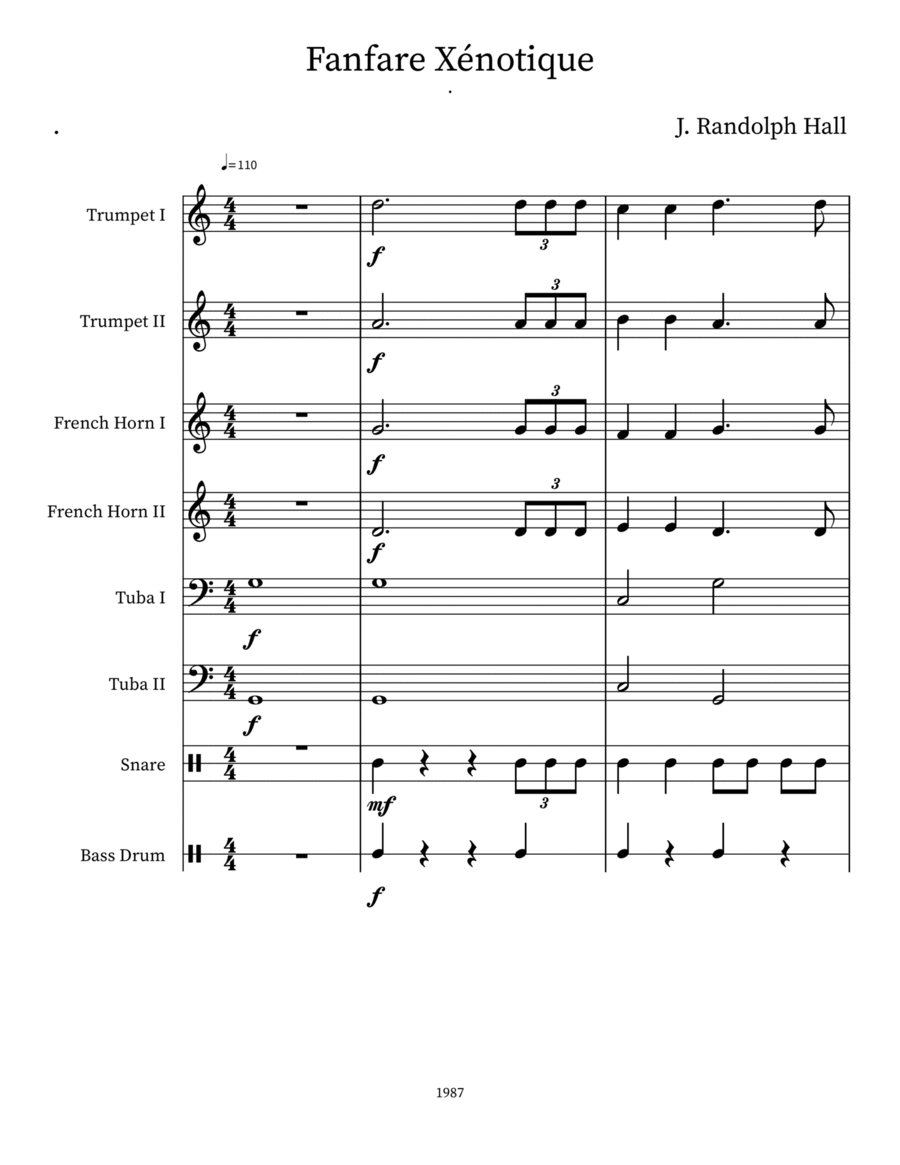 Fanfare Xénotique Fanfare Xénotique Small Ensemble scores gallery preview page 1
